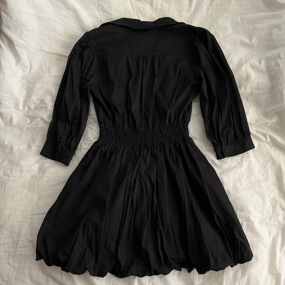 ANTHROPOLOGIE Porridge | Long-sleeve V-neck Bubble-hem Mini Dress | S - Picture 6 of 6